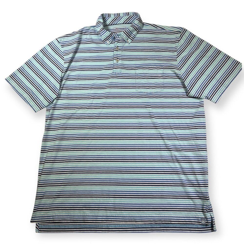 Peter Millar Pima Cotton‎ Striped Polo Men's Large